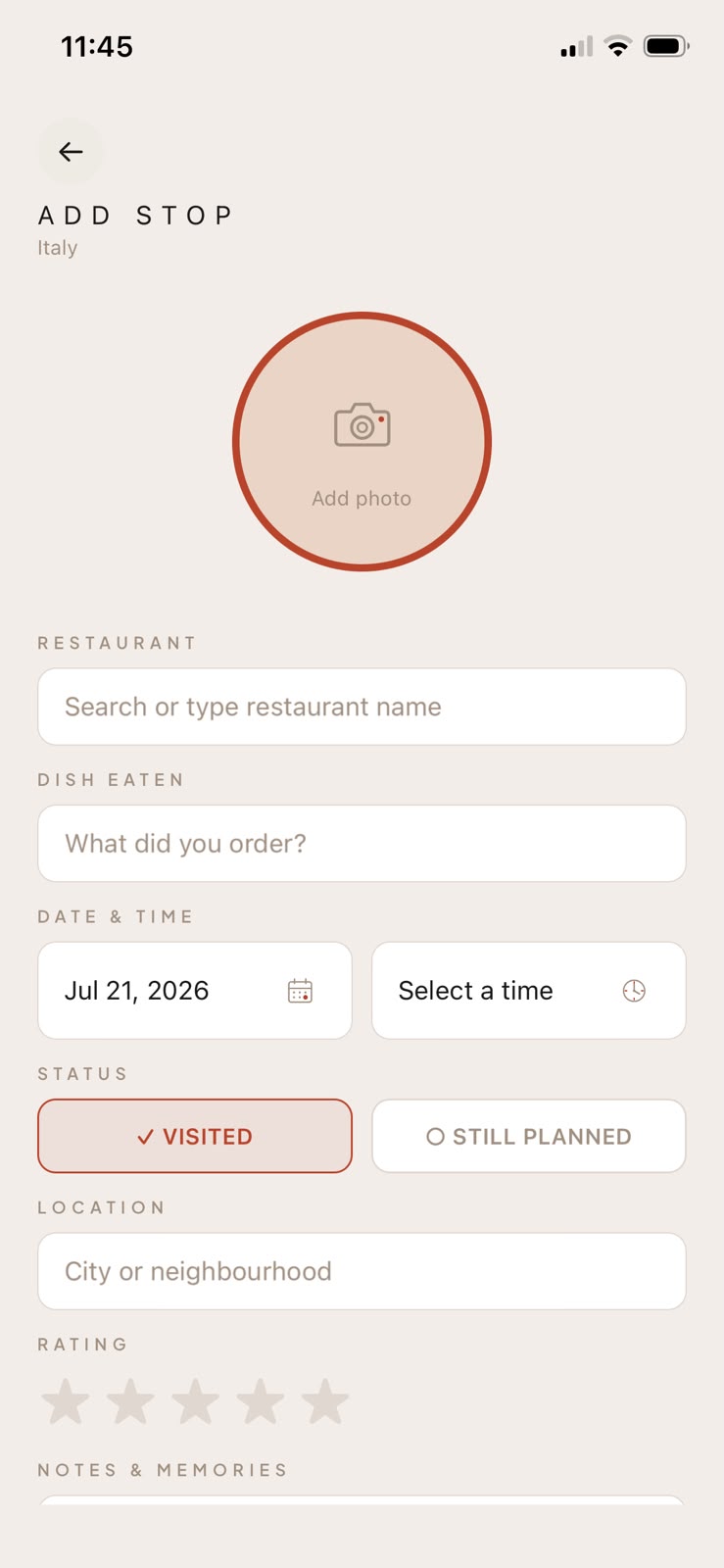 Captura de la app CATA